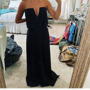 BCBGmaxazria strapless black formal dress with plunging neckline. Size 4. $89